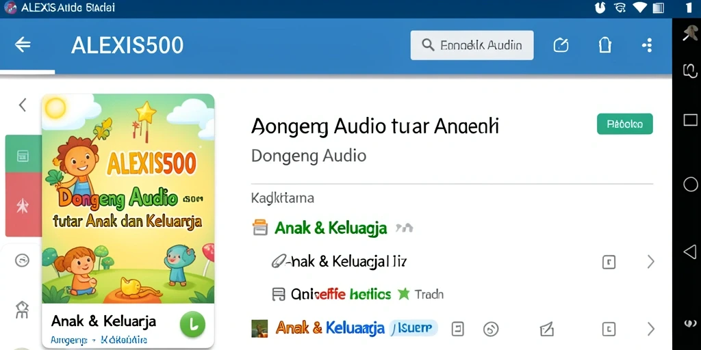 Antarmuka ALEXIS500 yang menarik untuk mendengarkan dongeng audio.