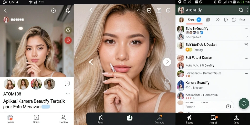 Tampilan antarmuka ATOM138 dengan fitur pengeditan foto yang intuitif.