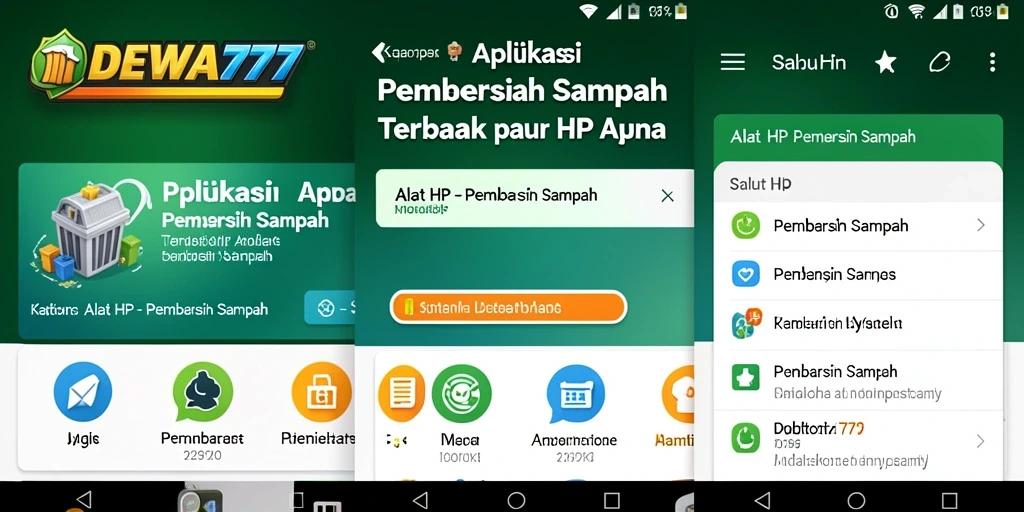 Tampilan utama antarmuka DEWA777 sebagai Pembersih Sampah.