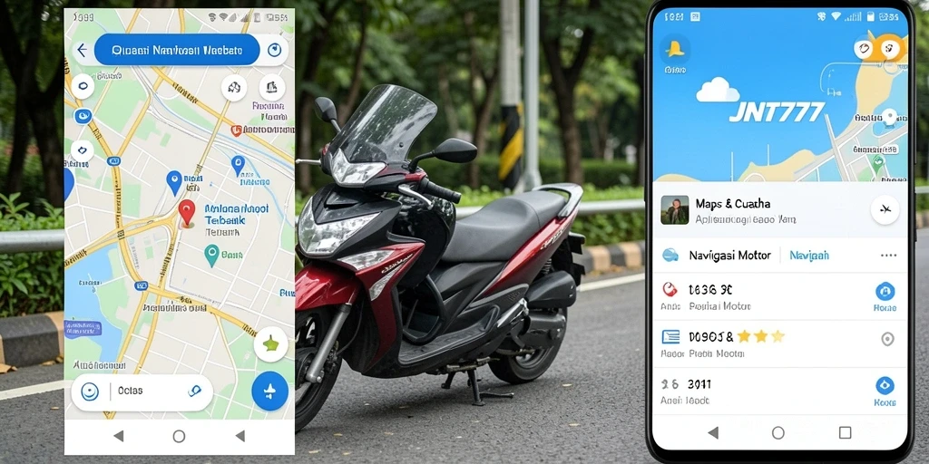 Antarmuka aplikasi JNT777 untuk navigasi motor yang mudah digunakan.