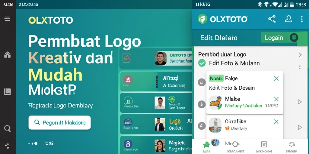 Antarmuka pengguna OLXTOTO dengan berbagai pilihan desain logo.