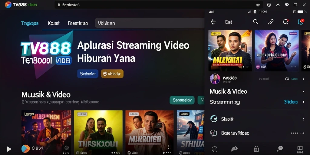 Tampilan antarmuka pengguna TV888 yang menarik dan fungsional.